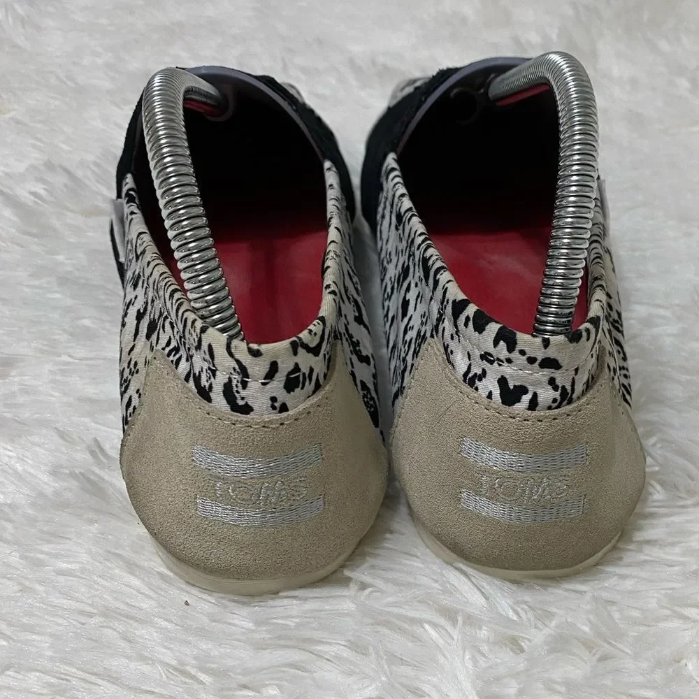 TOMS x Prabal Gurung Collab Shoes Canvas Suede Snow Leopard Slip-On Size 9.5